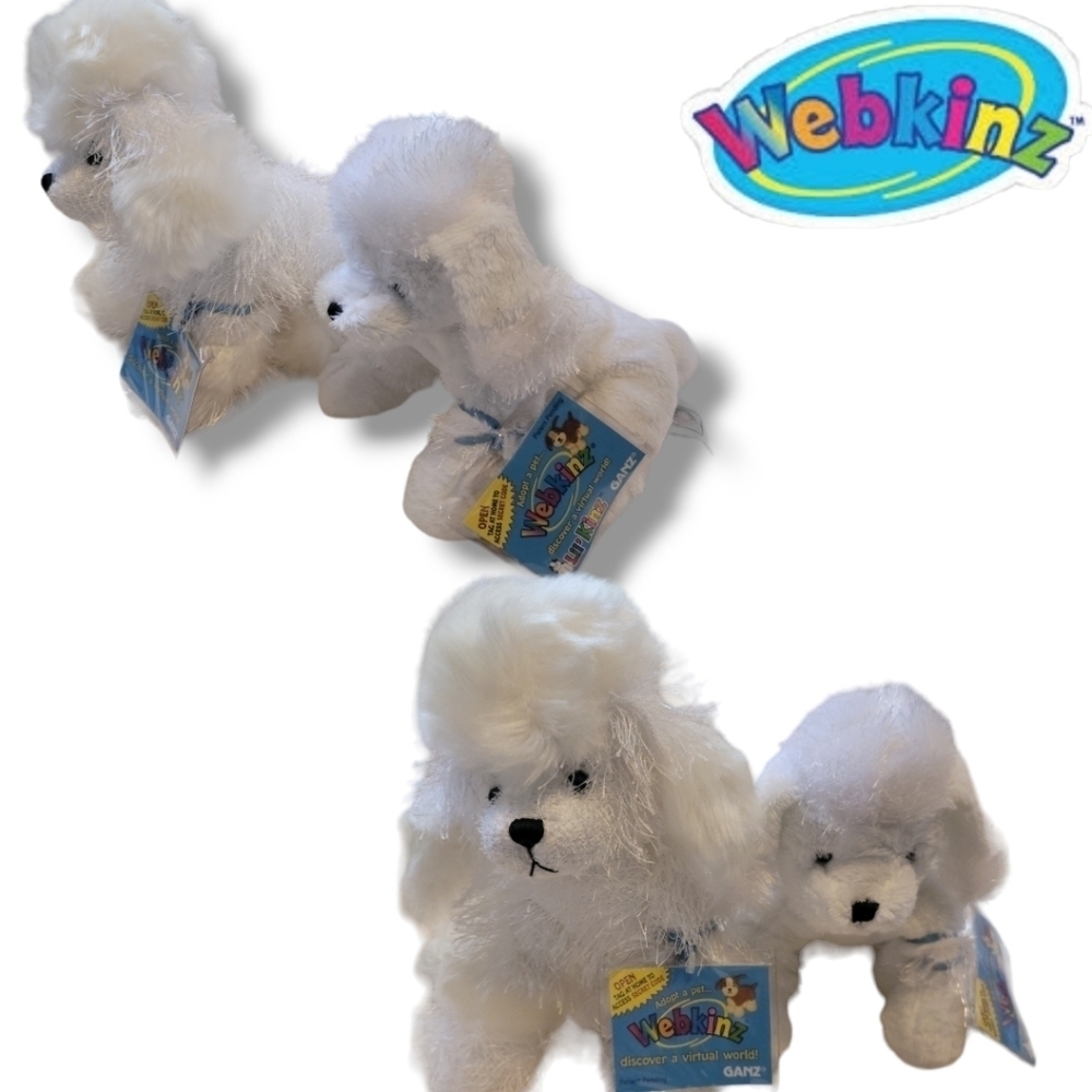 GANZ WEBKINZ New with Codes/Tags 4 Poodle Lot Pink/ Black/ 2 White (1 Lil Kinz) - Picture 5 of 10